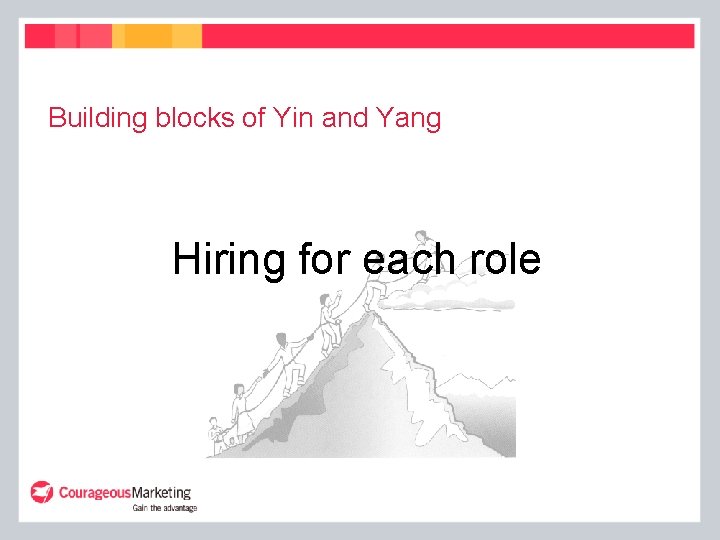 Building blocks of Yin and Yang Hiring for each role 