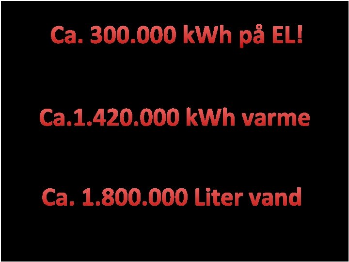 Ca. 300. 000 k. Wh Gl. Hasseris skolepå EL! Ca. 1. 420. 000 k.