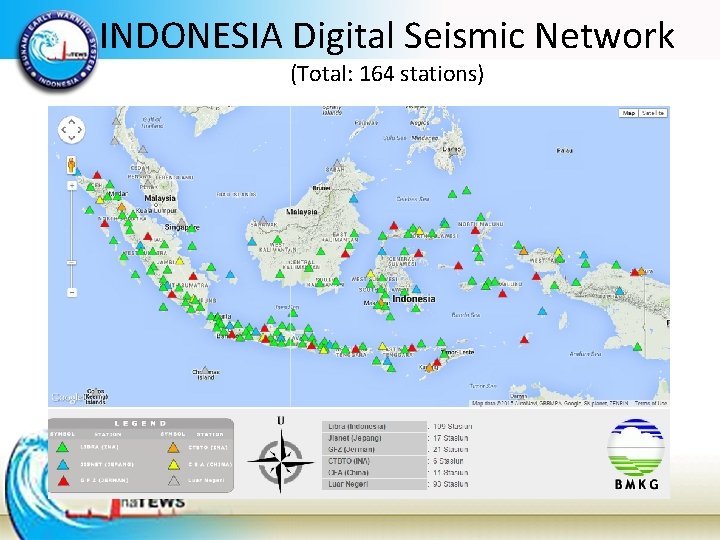INDONESIA Digital Seismic Network (Total: 164 stations) 