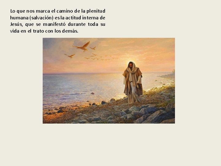 Lo que nos marca el camino de la plenitud humana (salvación) es la actitud