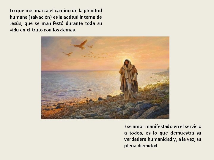 Lo que nos marca el camino de la plenitud humana (salvación) es la actitud