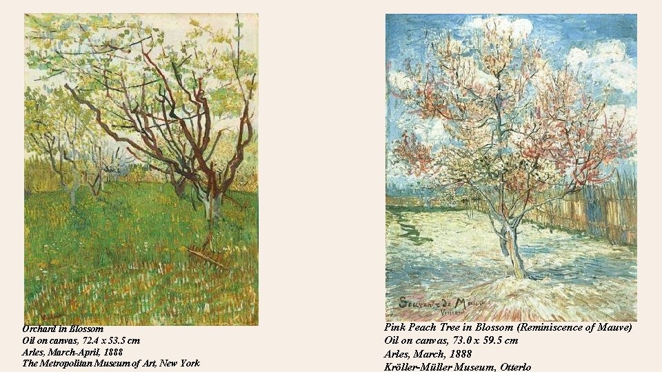 Orchard in Blossom Oil on canvas, 72. 4 x 53. 5 cm Arles, March-April,