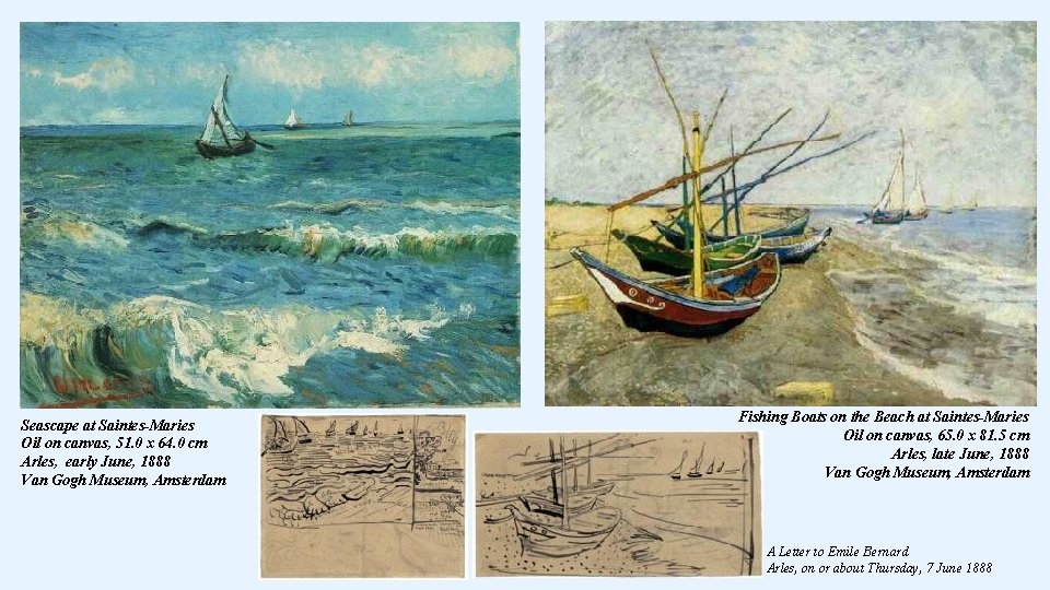 Seascape at Saintes-Maries Oil on canvas, 51. 0 x 64. 0 cm Arles, early