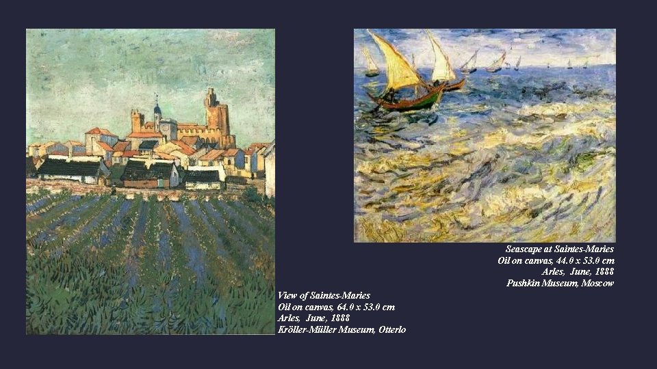 Seascape at Saintes-Maries Oil on canvas, 44. 0 x 53. 0 cm Arles, June,