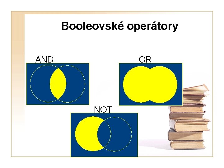 Booleovské operátory AND OR NOT 