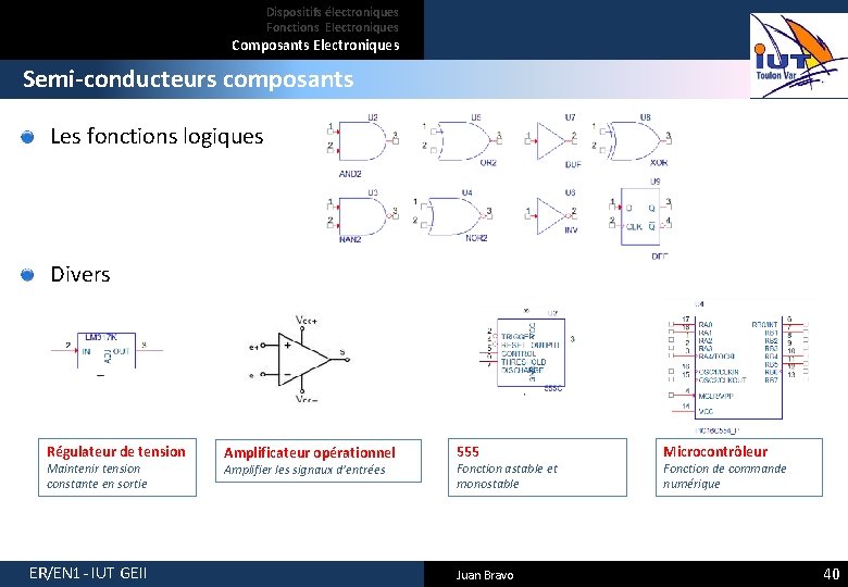 Dispositifs électroniques Fonctions Electroniques Composants Electroniques Semi-conducteurs composants Les fonctions logiques Divers Régulateur de