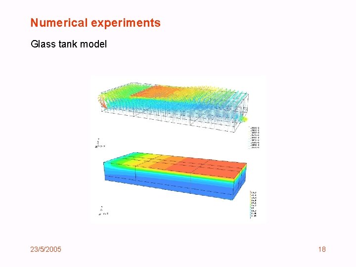 Numerical experiments Glass tank model 23/5/2005 18 