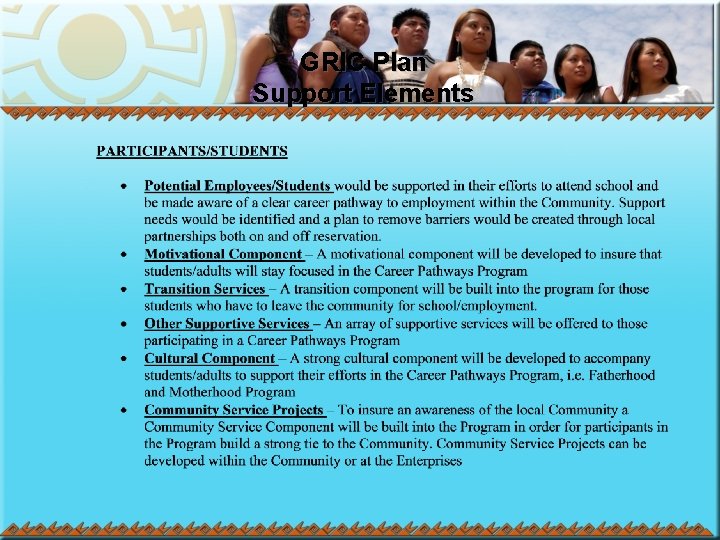 GRIC Plan Support Elements 