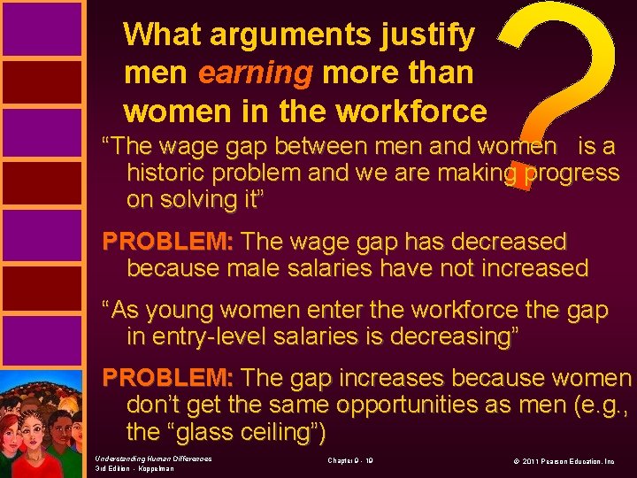 What arguments justify men earning more than women in the workforce “The wage gap