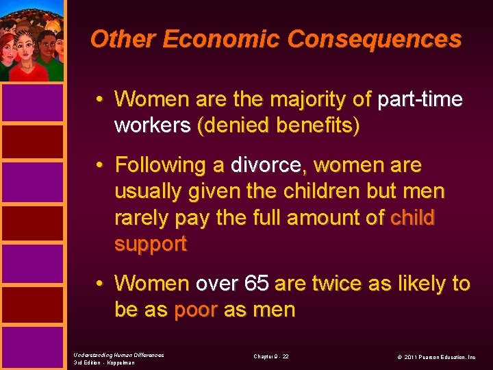 Other Economic Consequences • Women are the majority of part-time workers (denied benefits) •