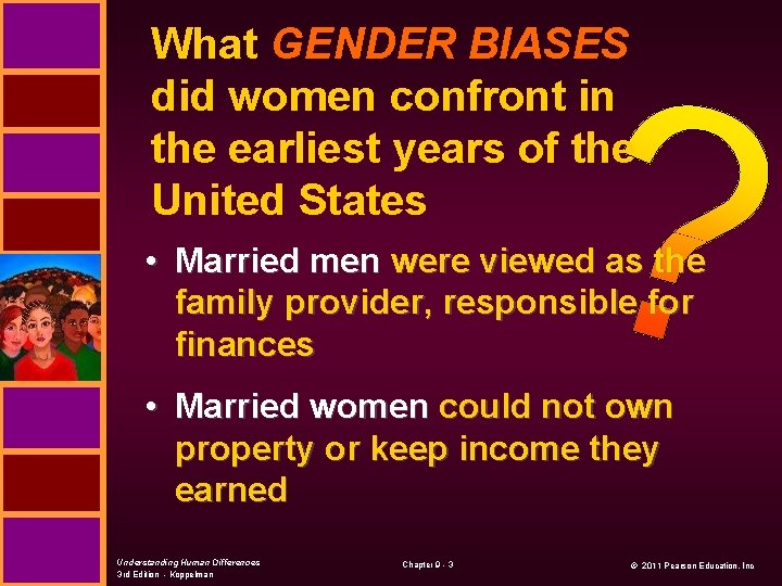 What GENDER BIASES did women confront in the earliest years of the United States