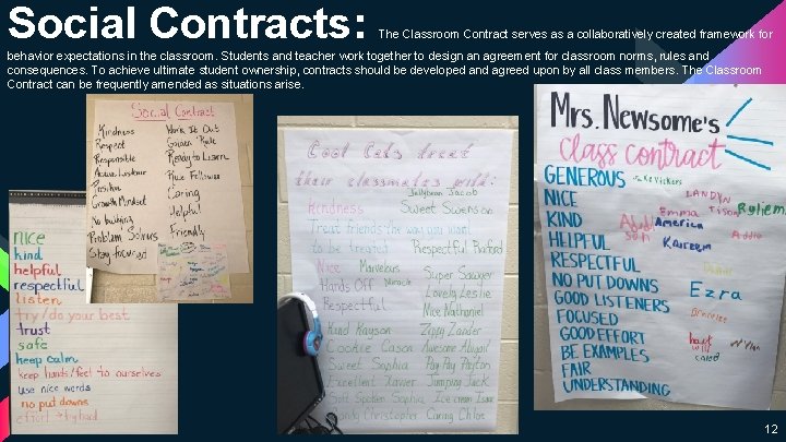 Social Contracts: The Classroom Contract serves as a collaboratively created framework for behavior expectations