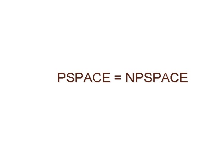 PSPACE = NPSPACE 