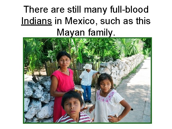 There are still many full-blood Indians in Mexico, such as this Mayan family. 