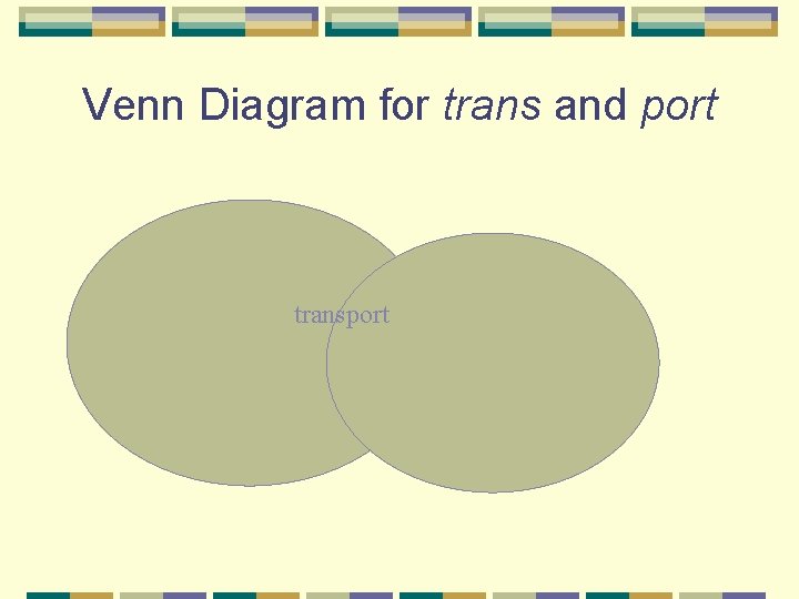 Venn Diagram for trans and port transport 