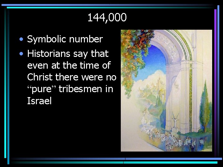 144, 000 • Symbolic number • Historians say that even at the time of