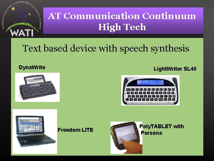 AT Communication Continuum High Tech Text based device with speech synthesis Dyna. Write Light.