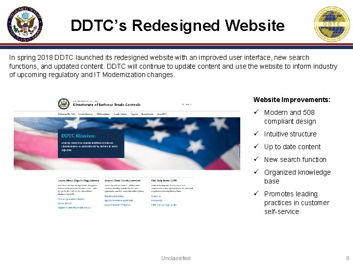 DDTC’s Redesigned Website In spring 2018 DDTC launched its redesigned website with an improved