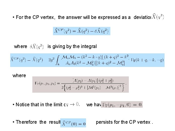  • For the CP vertex, the answer will be expressed as a deviation