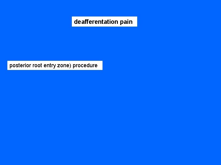 deafferentation pain posterior root entry zone) procedure 