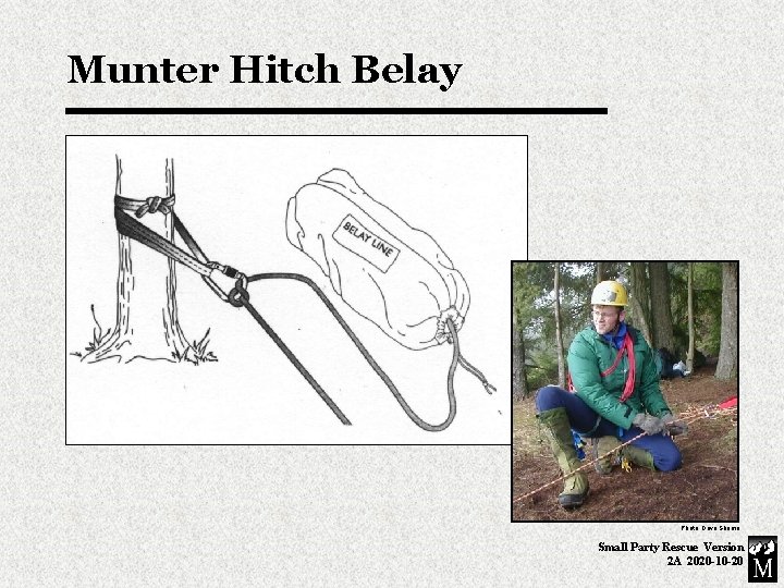 Munter Hitch Belay Photo: Dave Shema Small Party Rescue Version 2 A 2020 -10