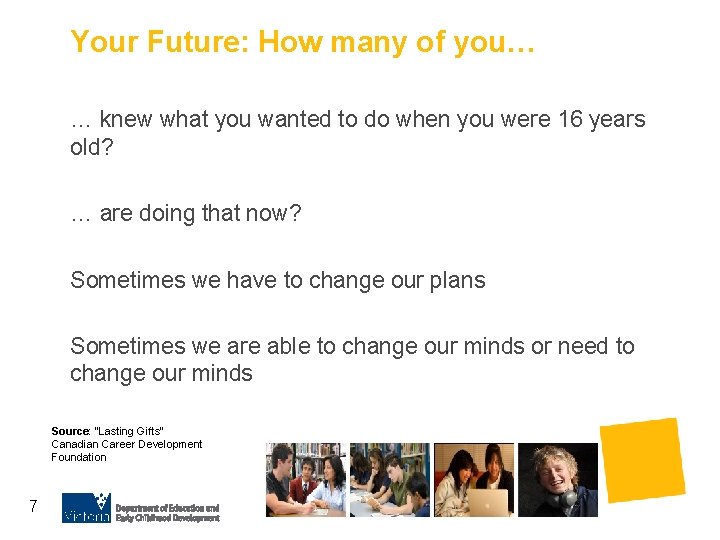 Your Future: How many of you… … knew what you wanted to do when