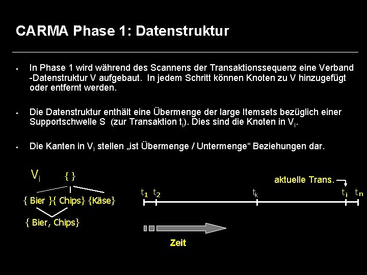 CARMA Phase 1: Datenstruktur § § § In Phase 1 wird während des Scannens