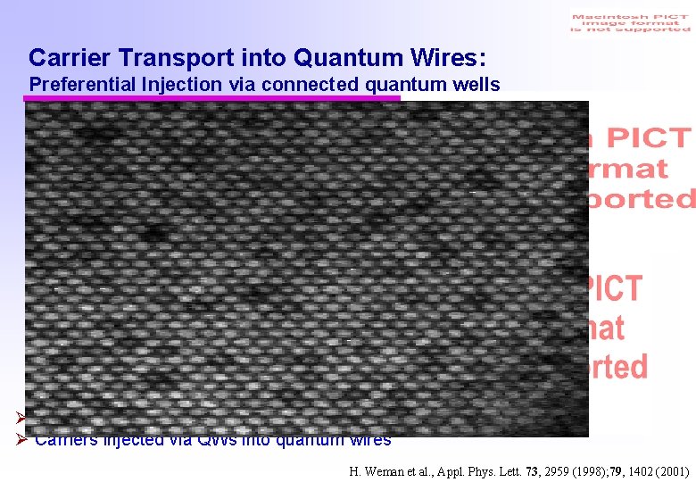 Carrier Transport into Quantum Wires: Preferential Injection via connected quantum wells Ø Low-energy QWs