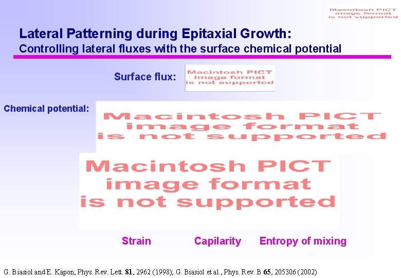 Lateral Patterning during Epitaxial Growth: Controlling lateral fluxes with the surface chemical potential Surface