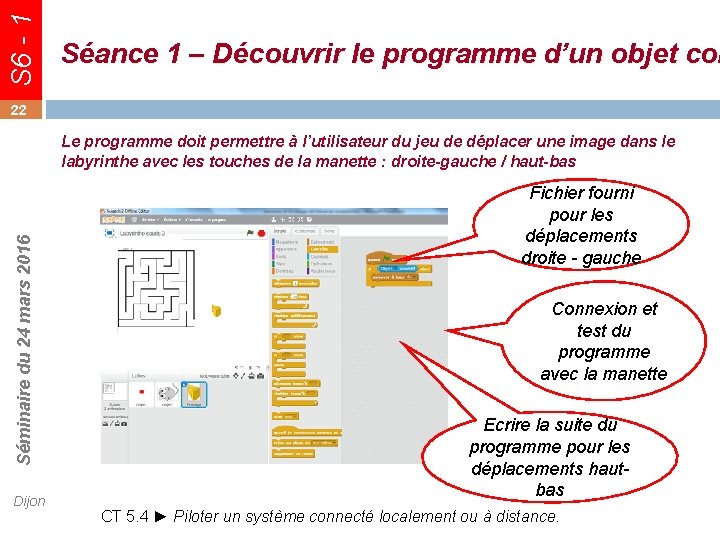 S 6 - 1 Séq 3 Séance 1 – Découvrir le programme d’un objet S 6 - 1 Séq 3 Séance 1 – Découvrir le programme d’un objet