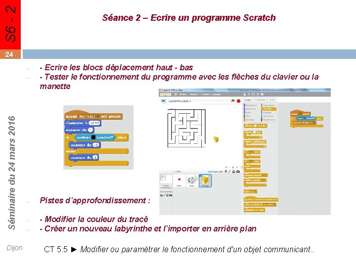 S 6 - 2 Séq 3 Séance 2 – Ecrire un programme Scratch 24 S 6 - 2 Séq 3 Séance 2 – Ecrire un programme Scratch 24