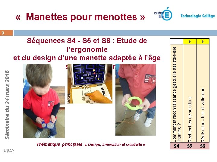 « Manettes pour menottes » Dijon P P Réalisation - test et validation « Manettes pour menottes » Dijon P P Réalisation - test et validation