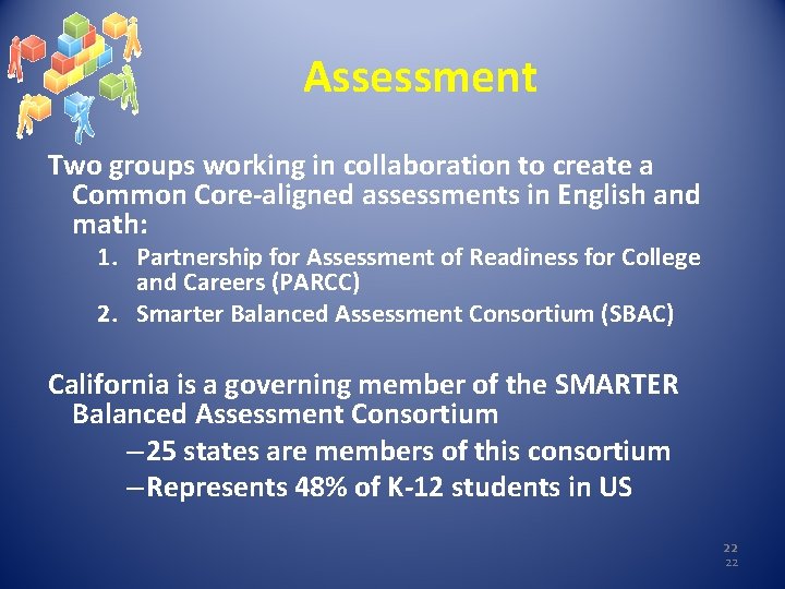 Assessment Two groups working in collaboration to create a Common Core-aligned assessments in English