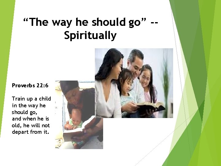 “The way he should go” -Spiritually Proverbs 22: 6 Train up a child in “The way he should go” -Spiritually Proverbs 22: 6 Train up a child in