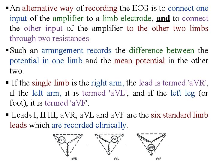 § An alternative way of recording the ECG is to connect one input of