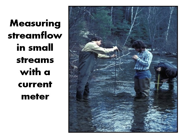 Measuring streamflow in small streams with a current meter 