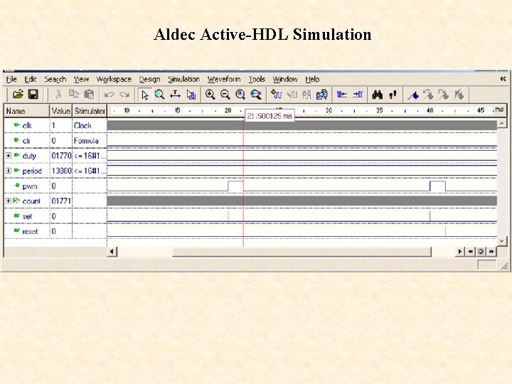 Aldec Active-HDL Simulation 