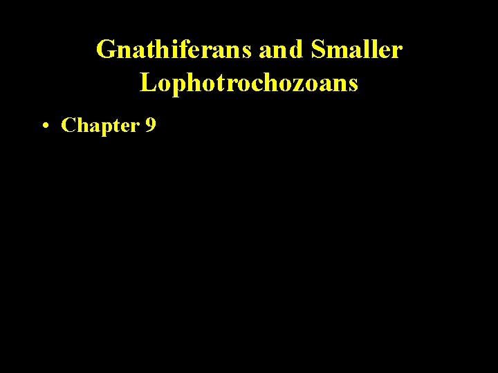 Gnathiferans and Smaller Lophotrochozoans • Chapter 9 