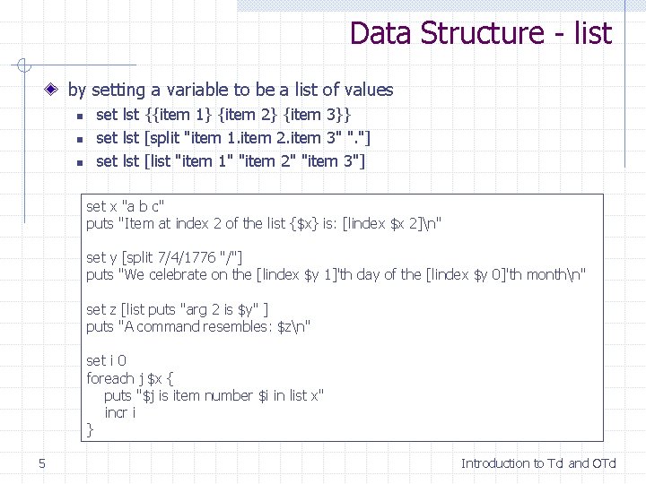 Data Structure - list by setting a variable to be a list of values Data Structure - list by setting a variable to be a list of values