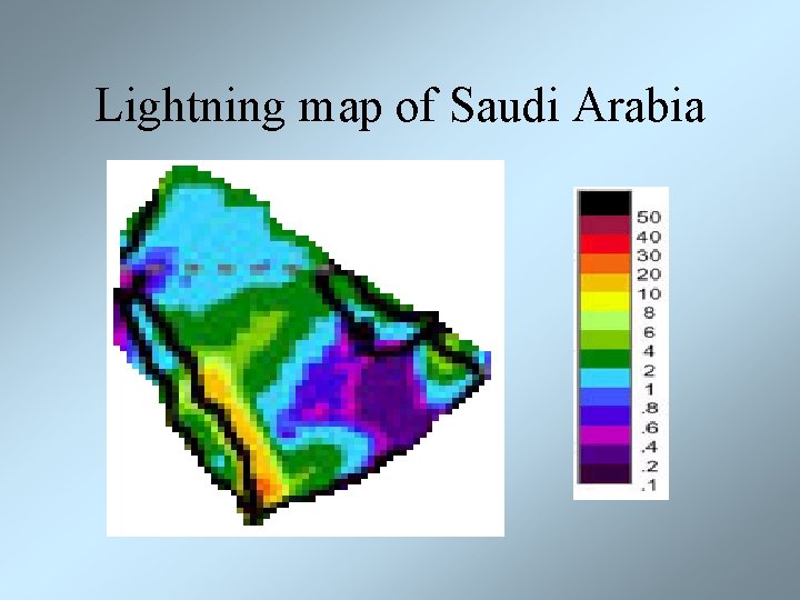 Lightning map of Saudi Arabia 