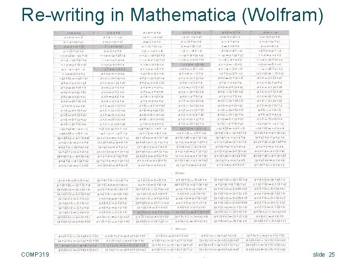 Re-writing in Mathematica (Wolfram) COMP 319 © University of Liverpool slide 25 