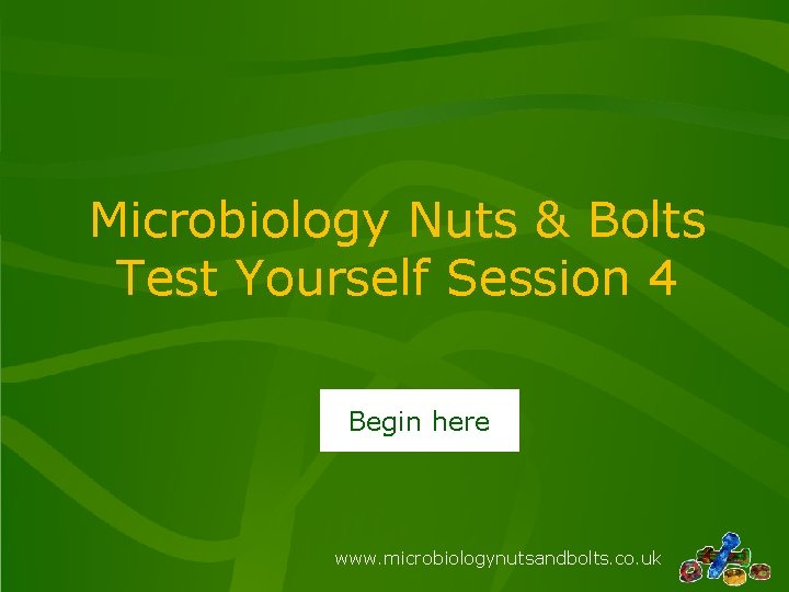 Microbiology Nuts & Bolts Test Yourself Session 4 Begin here www. microbiologynutsandbolts. co. uk