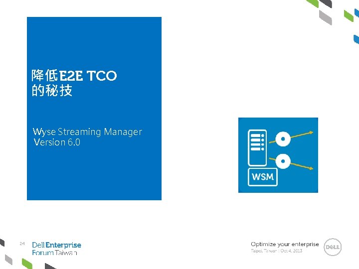 降低E 2 E TCO 的秘技 Wyse Streaming Manager Version 6. 0 24 