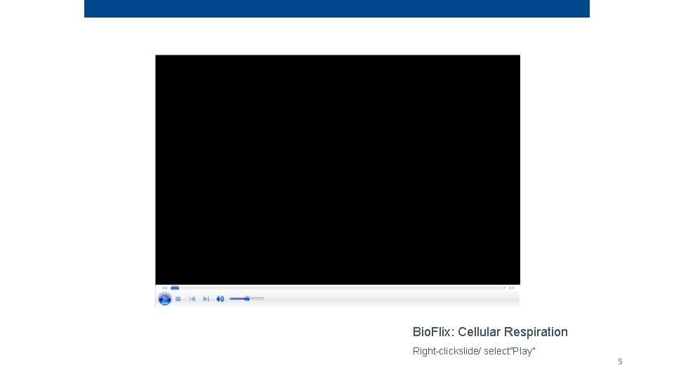 Bio. Flix: Cellular Respiration Right-clickslide/ select”Play” 5 