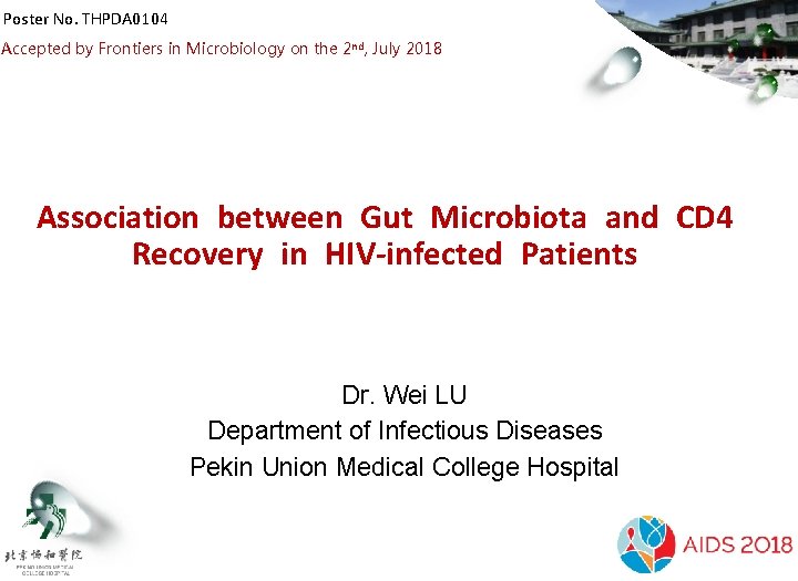 Poster No. THPDA 0104 Accepted by Frontiers in Microbiology on the 2 nd, July