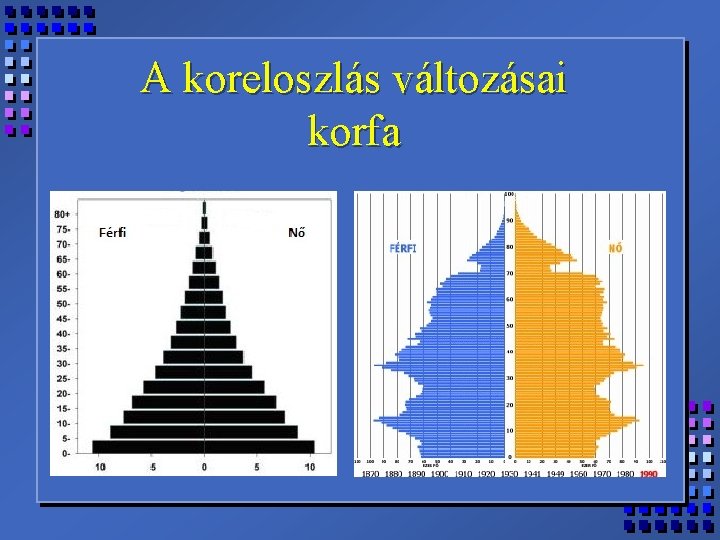 A koreloszlás változásai korfa 