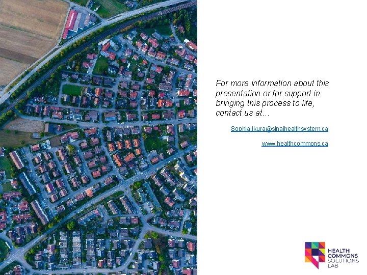 For more information about this presentation or for support in bringing this process to