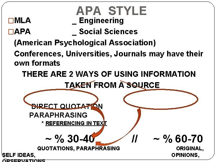 �MLA APA STYLE _ Engineering �APA _ Social Sciences (American Psychological Association) Conferences, Universities,