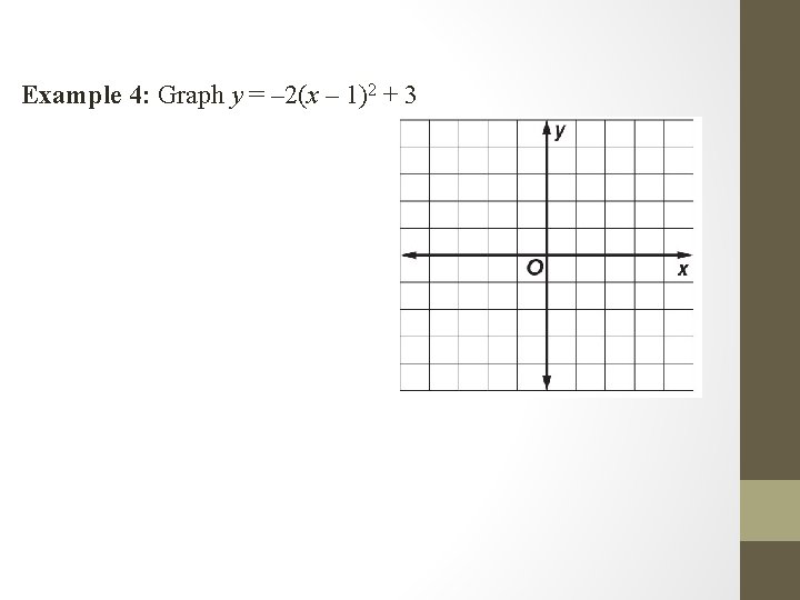 Example 4: Graph y = – 2(x – 1)2 + 3 
