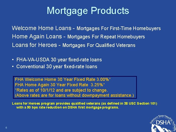 Mortgage Products Welcome Home Loans - Mortgages For First-Time Homebuyers Home Again Loans -